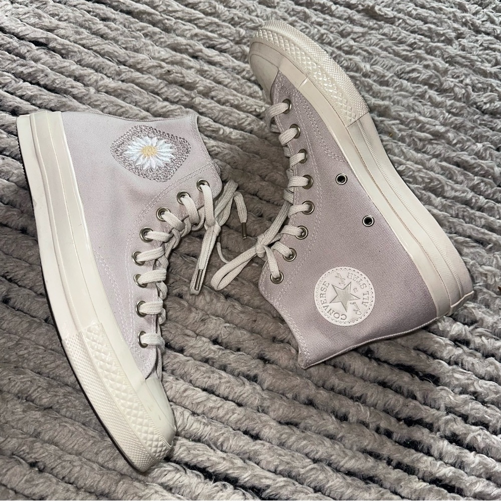 Converse ‘Festival Smoothie’ High-Top Sneakers with White Rubber Sole size 9 - Picture 2 of 10